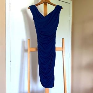 Navy blue midi dress